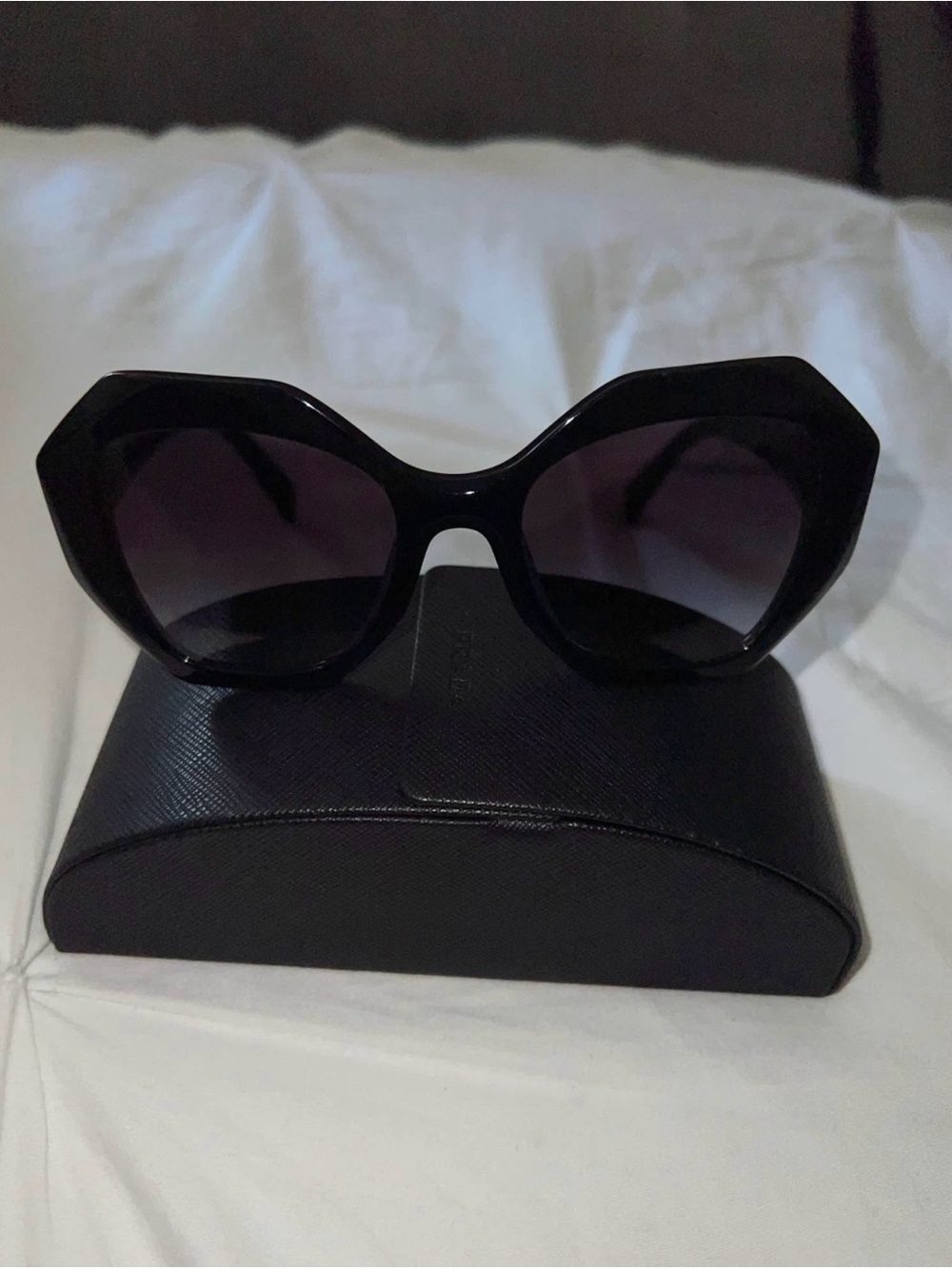 Prada Black Geometric Oversized Women's Sunglasses